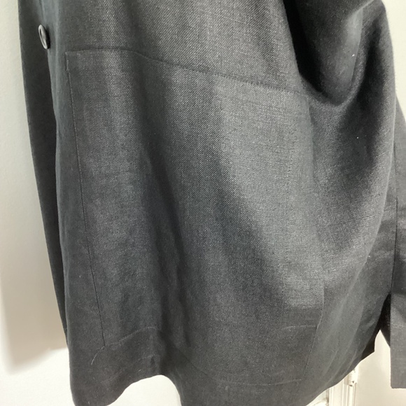 ESKANDAR Neiman Marcus WOMAN SIZE 0 BLACK LINEN JACKET MANDARIN COLLAR OLD MONEY - Picture 4 of 11